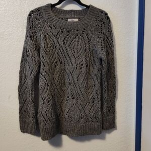Gray Pull Over Knit Sweater from Bass Size Lg
